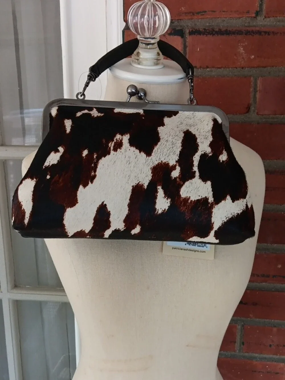 Patrricia Nash Vione Cavalino Cowhide Leather Frame Bag Kisslock Purse NWT